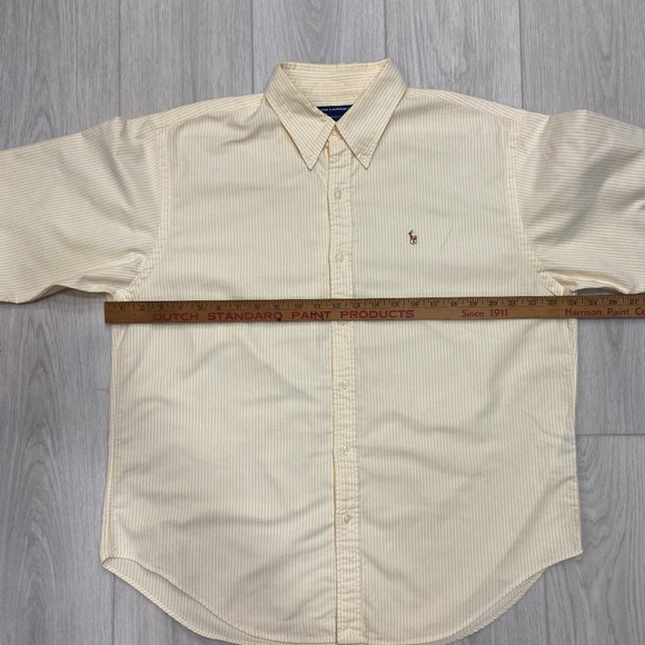 Polo Ralph Lauren Yellow & White Striped Button Down Men's XL - Picture 6 of 10